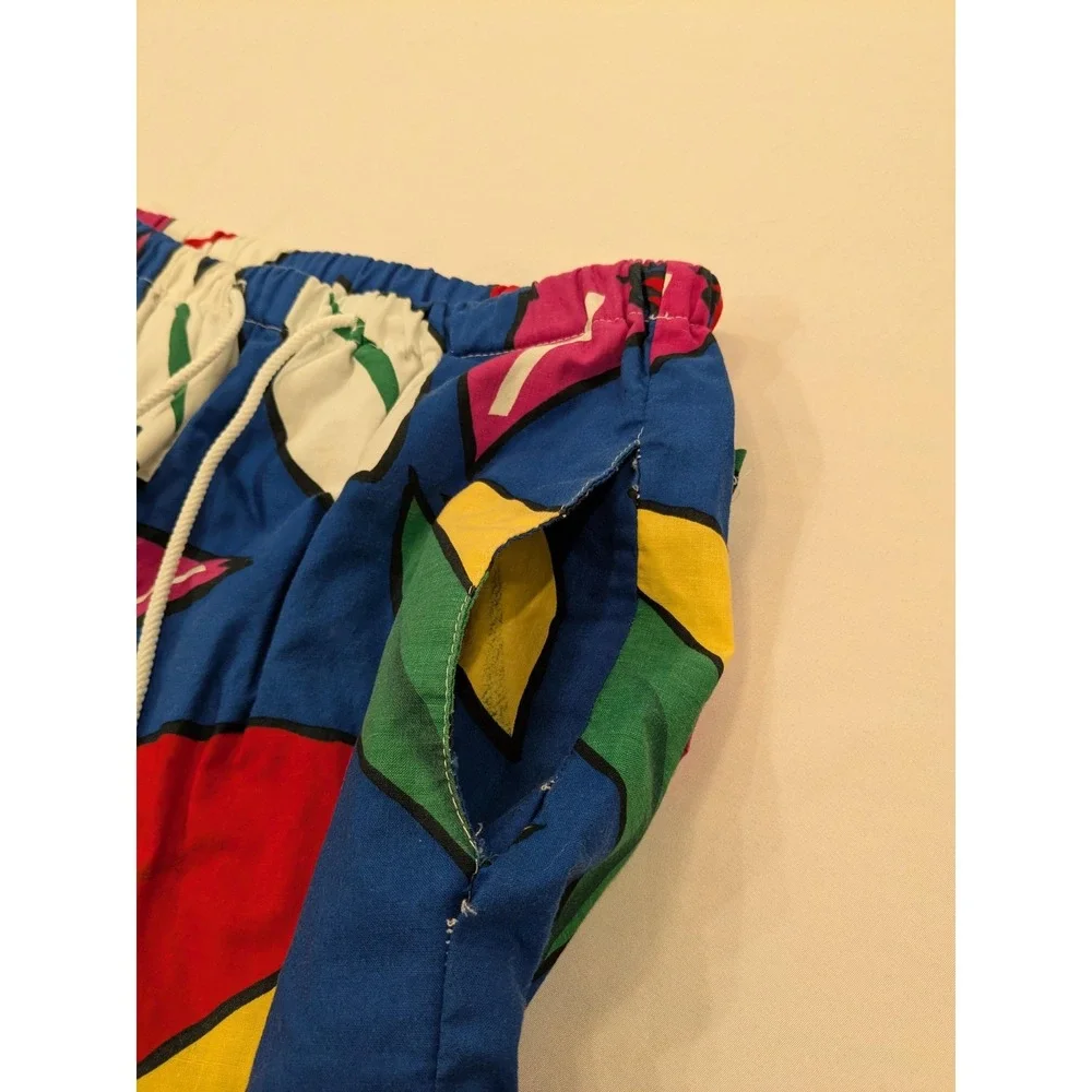 Vintage Bushwacker USA Beach Shorts Mens M Multicolor Floral Hawaiian 80s 90s